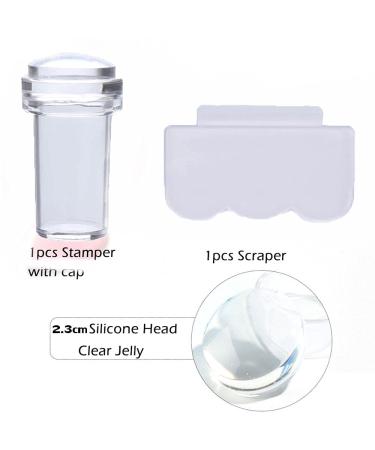 DIY Nail Design Set | French Tips Transparent Nail Stamper & Scraper | Silicone Jelly Nail Art Tools - Buy Online on GoSupps.com