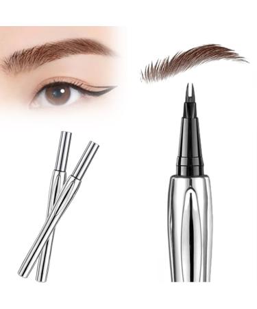 BOSONS Distinctive Double-ended Eyebrow Pencil for Wild Eyebrows, 2-Tip Eyebrow Pen Waterproof Eyebrow Pencil Long Lasting Natural Wild Eyebrows (01)