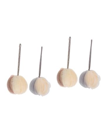 Angoily 4 Pcs Bath Flower Exfoliating Shower Ball Shower Scrub Pouf Shower Brush Sponge Loofah Bath-Sponge Swirl Eco Cotton Bath Pouffe Loofah Dish Sponge or at Home Bath Ball