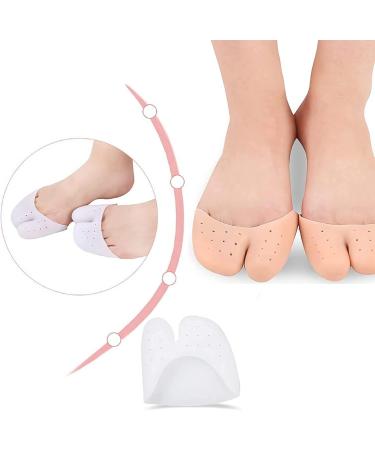 Buy Silicone Pointe Toe Pads & Forefoot Cushions | Soft Toe Protectors for Men & Women - 2 Pairs (White) - International Shipping Available - Buy Online on GoSupps.com