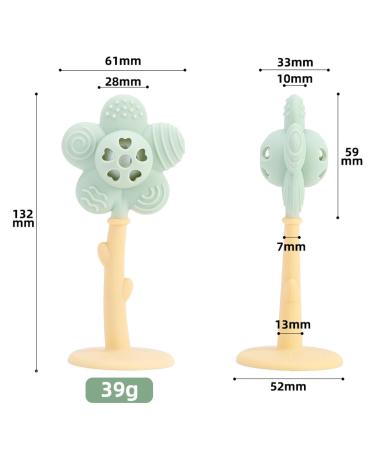 KIAANS Baby Teething Toys | BPA Free Silicone Flower Teether Rattle | Mint Sensory Teether for Babies - Safe & Soft - Buy Online on GoSupps.com