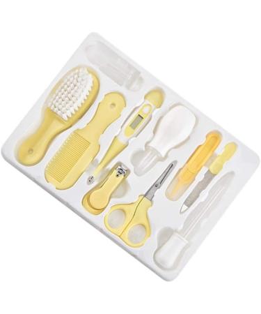 SUPVOX Baby Healthcare and Grooming Kit Clipper File Scissor Tweezer Thermometer Brush Comb Cleaning Sets Yellow - Buy Online on GoSupps.com