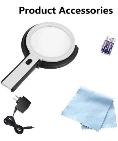 Desktop Glass Chargeable Folding Identification Tool 6X 10X HD Lens with LED Light Maintenance Reading Magnifier Good Times - Buy Online on GoSupps.com