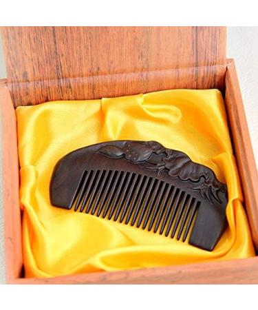 Jeenuuder Hair Comb High-Grade Engraved Combs Lotus Seed Wooden Comb Anti-Static - Buy Online on GoSupps.com
