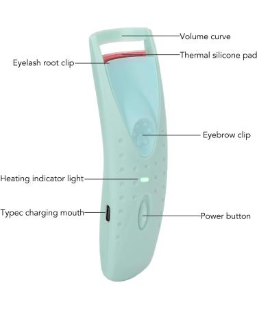 Heated Eyelash Curler Electric Eyelash Curler Usb C Rechargeable Long-lasting Heated Lash Curler for Natural Lashes Handheld Eyelash Heated Curler (Cyan) - Buy Online on GoSupps.com