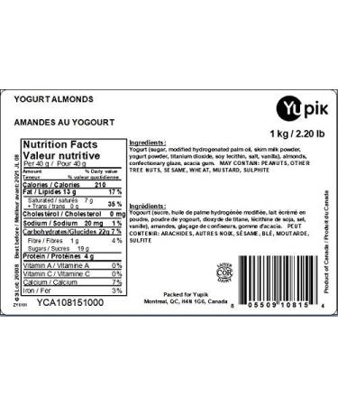 Yupik Yogurt Almonds 1 kg Kosher Whole Nuts Yogurt Bites Almonds Dipped in Yogurt Shell Yogurt Snacks Creamy Shell Crunchy Interior Sweet Snacks 1 kg (Pack of 1) - Buy Online on GoSupps.com