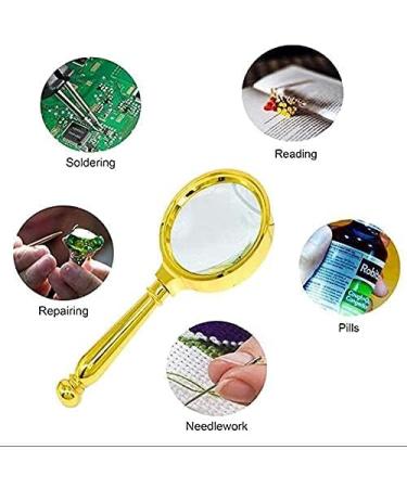 Spacmirrors Magnifying Glass 10x Magnification Handheld for Metallic Gold Fashion and N Magnifier - Buy Online on GoSupps.com