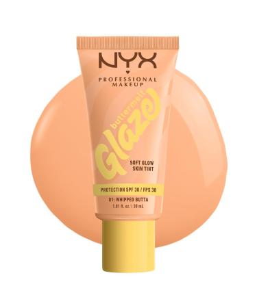 NYX Professional Makeup Buttermelt Glaze Tint Foundation SPF30 up to 12 hours of hold Whipped Butta