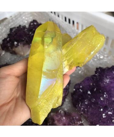 Natural Crystal Rough Gift Natural Clear Crystal Titanium Yellow Quartz Stone Halo Crystal Cluster Decoration (Size : 1000g) - Buy Online on GoSupps.com