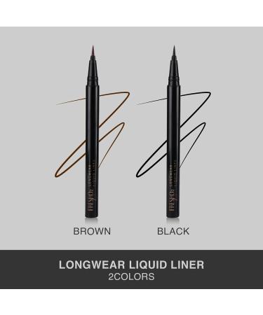 FreshO2 Longwear Liquid Liner - Precision Brush Tip, Brown - Waterproof, Oilproof, Smudgeproof - Vegan & Cruelty Free - Made In Taiwan - Buy Online on GoSupps.com