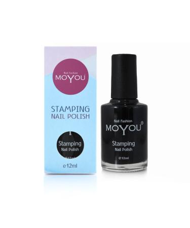 MoYou Nails Original Black colour shiny stamping nail polish used to create beautiful and long lasting nail art designs