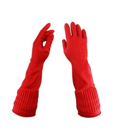 Cleaning Gloves Kitchen Gloves Dishwashing Long Sleeved Waterproof Latex Tool Gloves Dishwashing Gloves A-s