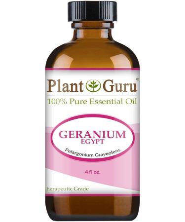 Buy 100% Pure Plant Guru Geranium Egypt Essential Oil 4 oz - Therapeutic Grade Undiluted & International Shipping Available - Buy Online on GoSupps.com