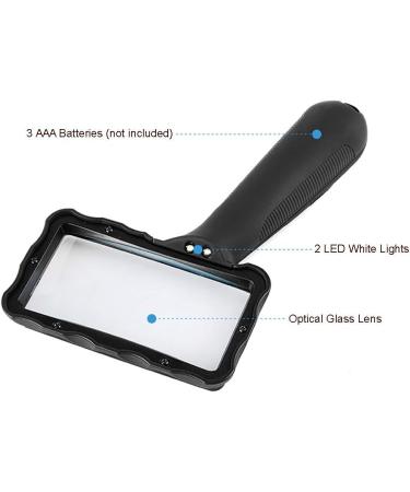 10x Handheld Portable Magnifier LED 10x Hd Magnifying Glass 110mm Large Lens for Elderly & Students Reading Small Prints Newspaper Learning Map Made in China - Buy Online on GoSupps.com