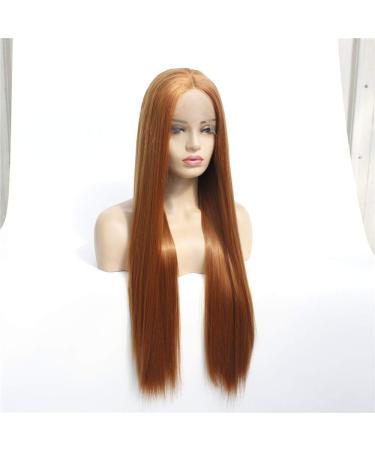 Shop Women's Long Brown Straight Lace Front Wig - Chemical Fiber Hair for Natural Look - Buy Online on GoSupps.com