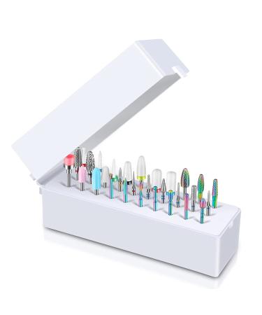 30Pcs Nail Drill Bits Set with Holder - Tungsten Carbide, Diamond, Ceramic, Quartz Pointed Bits - 3/32 Inch - White Case - Buy Online on GoSupps.com