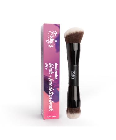 Ruby's Organics Makeup Brush Dual Ended Multipurpose brush for Foundation Concealer Blush and Compact for flawless finish Blending Brush Powder Brush Cruelty-free brush