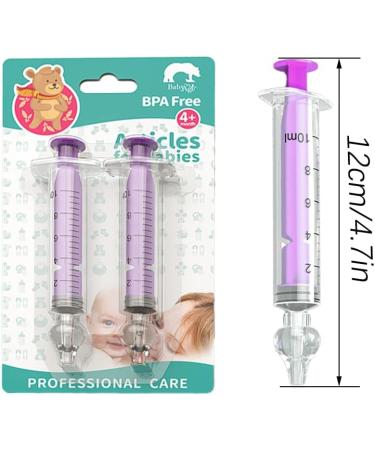 2Pcs Baby Nasal Aspirator - Reusable Silicone Suction Tip for Safe and Comfortable Nose Cleaning - Purple - Buy Online on GoSupps.com