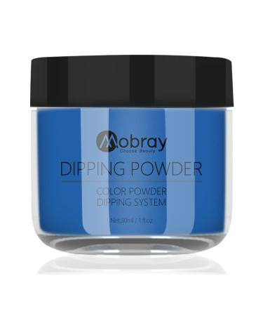 Mobray Dip Powder Blue Color 1 Oz, Nail Dipping Powder for Nail Manicure Nail Art,Blue Dip Powder Nail Long-Lasting, Need Dip Powder Liquid Base Activator and Top Coat, No Nail Lamp Needed