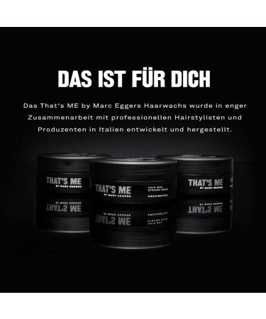 That's Me Men s Hair Wax - 100ml | Strong Hold with Almond Oil | All Hair Types | Professional Quality by Marc Eggers - Buy Online on GoSupps.com