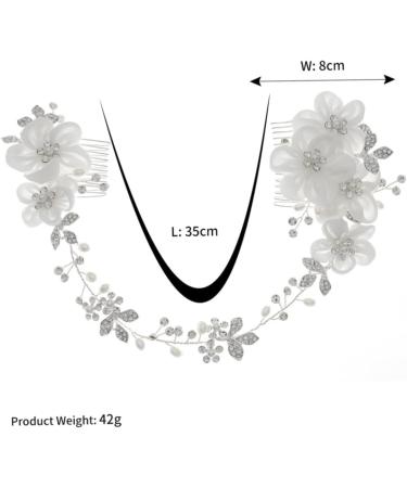 Beavorty Bridal Hair Accessories Chiffon flower comb bridal headpiece wedding hair comb bridal headdress bridal comb double head bride Accessories Bride Headpiece - Buy Online on GoSupps.com
