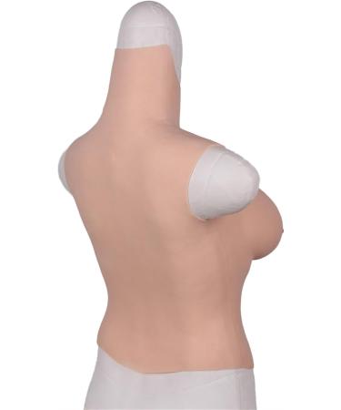 Knobco High Collar Silicone Realistic Breast Shapes - Fake Breast Enhancer for Mastectomy Cosplay Christmas & Halloween | D D Size 1850g Yellow Skin - Buy Online on GoSupps.com