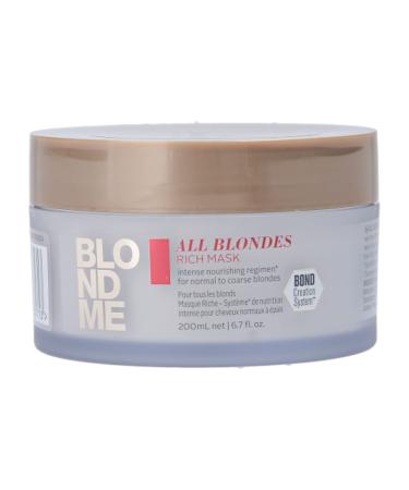 BlondMe All Blondes Rich Mask   Deep Conditioning Bond Restoring Hiar Treatment - Smoothing and Nourishing for Normal to Coarse Color Treated and Natural Blonde Hair  200 ml - Buy Online on GoSupps.com
