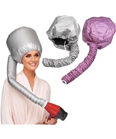 Kingzhuo Portable Soft Bonnet Hair Dryer Set - Silver & Pink | Safe Hood Hat for Women Blower - Buy Online on GoSupps.com
