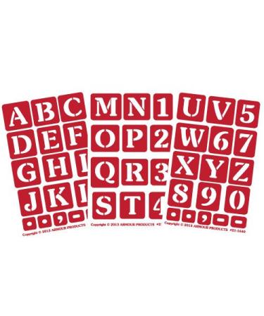 Armour Products Etch Over N Over Stencil with 1.5-Inch Letters, 3 Sheets