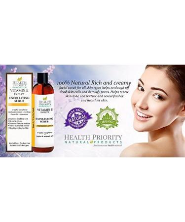 Organic Vitamin E Exfoliating Facial Scrub with Jojoba Pearls - Gentle Exfoliator for Sensitive Skin & Acne - 2 Fl Oz - Buy Online on GoSupps.com