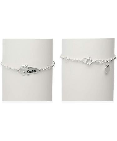 Baby Teddy Children's Bracelet - Engraved 925 Silver 14cm & 16cm - Perfect Gift for Birth & Baptism - Personalized Lucky Charm for Girls - Buy Online on GoSupps.com