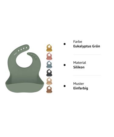 Olgs Silicone Baby Bibs with Collecting Bowl | BPA-Free Waterproof & Washable | Ergonomic Baby Feeder Bibs for Boys & Girls in Sage & Eucalyptus Green - Buy Online on GoSupps.com