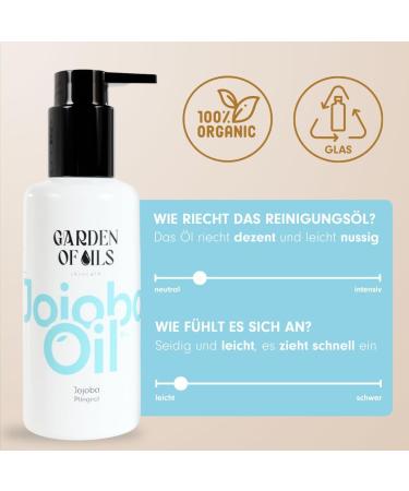 Organic Jojoba Oil Cold Pressed 100% Pure Care Oil for Body Face Hair Nails | No Animal Testing & Vegan | UV Protection Glass Bottle with Pumper (100 ml) - Buy Online on GoSupps.com
