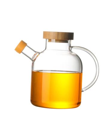 HOMSFOU Glass Terrarium Glass Oil Bottles Oil Pourer Vinegar Dispenser Cruet Bottle Glass Containers with Lids Olive Oil Cruet Seasoning Shakers with Lids Cooking Oil With Cover medium As Shown