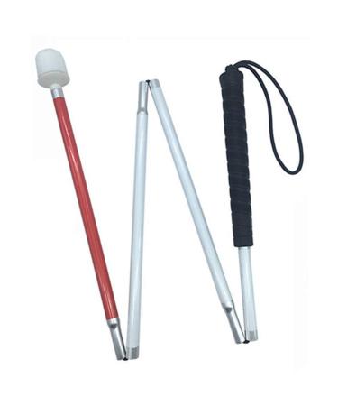 Aluminum Mobility Folding Cane For the Blind (Folds Down 4 Sections) White Cane For Children