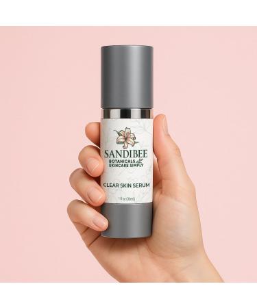 SANDIBEE Botanicals Clear Skin Serum Natural Clarifying Face Treatment with Niacinamide and Willow Bark for All Skin Types 1 fl oz (30ml) - Buy Online on GoSupps.com