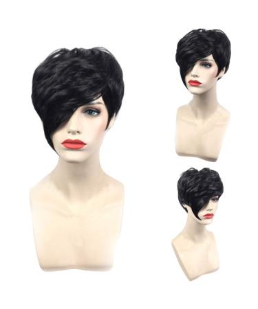 Lovel Conductor Black Short-Haired Wigs | Natural-Looking Synthetic Hair Full Wigs for Women | Warm Half Wigs - Shop Internationally - Buy Online on GoSupps.com
