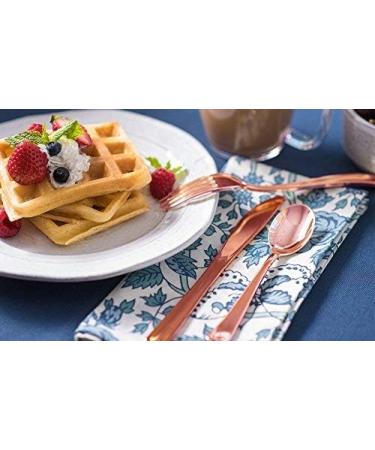 125 Disposable Heavy Duty Rose Gold Plastic Forks - Elegant Silverware for Catering, Events, Parties, Weddings - Stock Your Home - Buy Online on GoSupps.com