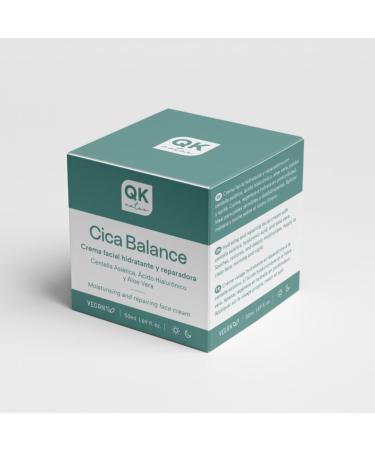 QKnature Cica Balance Hydratating and restorative facial cream with Centella Asiatics hyaluronic acid alue vera yjojoba and karit for the sensible and dehydrated skin day and night 50 ml - Buy Online on GoSupps.com