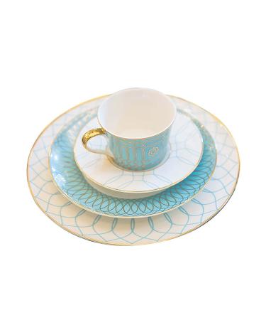 European Ceramic Dinnerb Geometric Figure Dessert Steak Plate Flat Dish Coffee Cup Saucer Set Kitchen Tableware