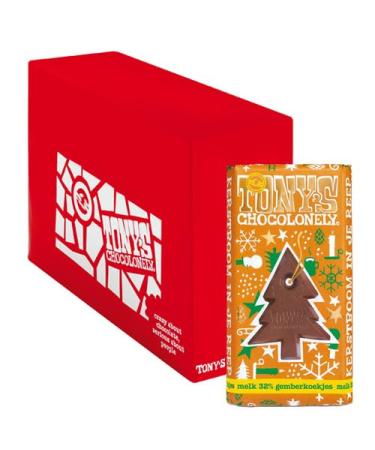 Tony's Chocolonely Tony's Chocolonely - Christmas Bar Milk Ginger Biscuit - 15 x 180 g