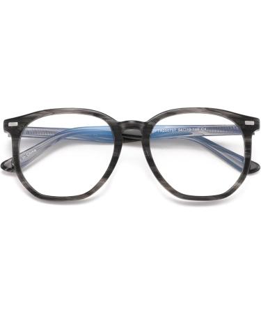Acetate Frame Round Blue Light Blocking Glasses For Men And Women Computer Anti Blue Ray Glasses Stripe Grey XDD996 - Buy Online on GoSupps.com