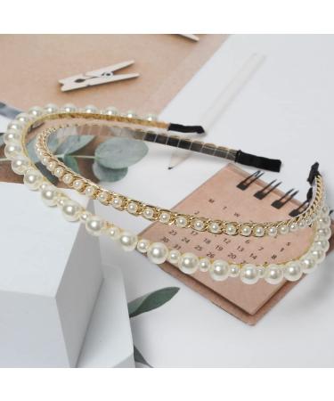 3 Pack White Faux Pearl Headbands - Bridal Hair Accessories for Women & Girls - Buy Online on GoSupps.com