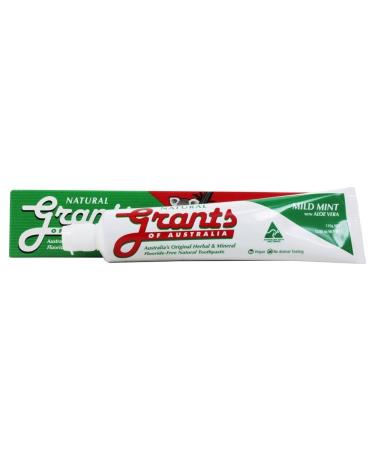 Natural Toothpaste Mild Mint with Aloe Vera - 3.85 oz | Eco-Friendly Fluoride-Free Dental Care - Buy Online on GoSupps.com