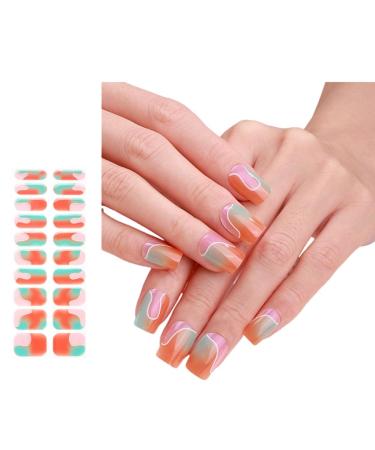 Bottone Semi Cured Gels Nails Stickers Light Required Nails Polish Strips Gels Nail Strips Nails Decortions for Party Wedding Style5