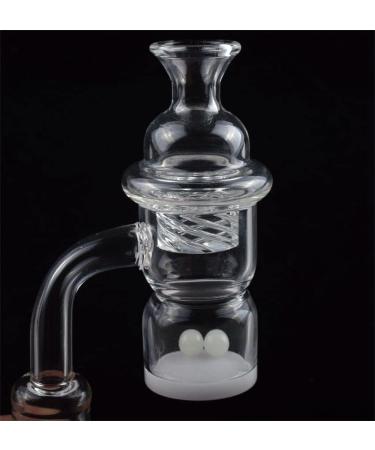 Flat Top Splash Guard Opaque Bottom 14mm Female Quartz Banger with Quartz Nail with Cyclone Spinning Carb Cap and 10pcs 4mm OD Transparent Terp Pearl Balls (14MM Female) - Buy Online on GoSupps.com