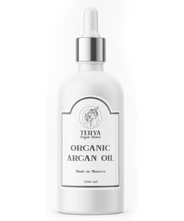Organic Argan Oil By Tehya -100% Pure Cold-Pressed from Morocco Ideal for Hair Skin and Nails Natural Anti-Aging Elixir - Buy Online on GoSupps.com