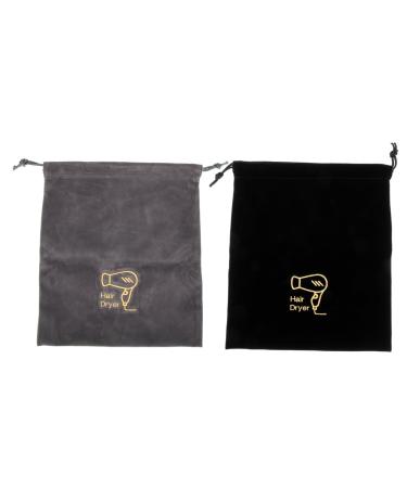 BIUDECO 2pcs Hair Dryer Bag Travel Hair Dryer Makeup Towels Black Hair Dryer Storage Pouches Cosmetic Bag