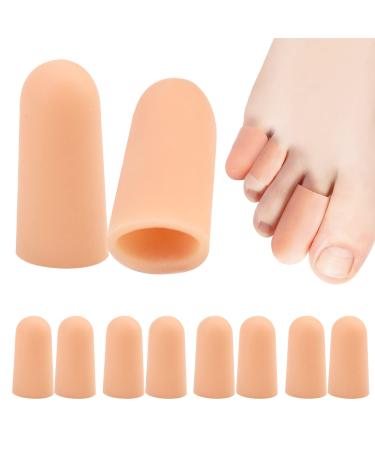 Gel Toe Protector Caps 10 PCS Cuttable Silicone Toe Covers Sleeves for Instant Relief from Corns Blisters Sores Reduces Friction Rubbing Corns Remover Comfortable Unisex Design for Men Women (Flesh)