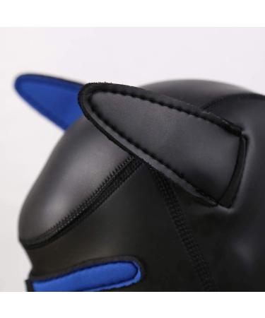 YiQin RWSX Dog Mask Soft Latex Pet Play Dog Mask with Ears Puppy Mask Removable Mouth Suitable for Halloween Holiday Party L Blue - Buy Online on GoSupps.com